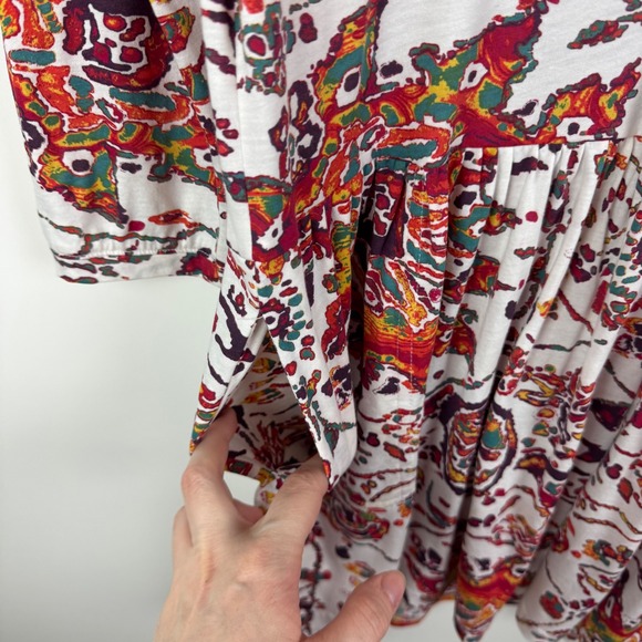 Peruvian Connection Goa Tunic in Pearl Sz XS Dress Floral Colorful Boho Festival - Picture 3 of 12